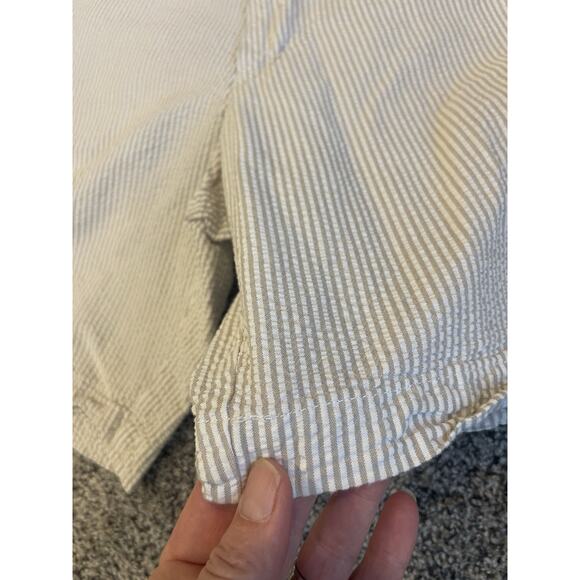 Chaps Men's Seersucker White Tan Striped Shorts Size 40 - Picture 2 of 6